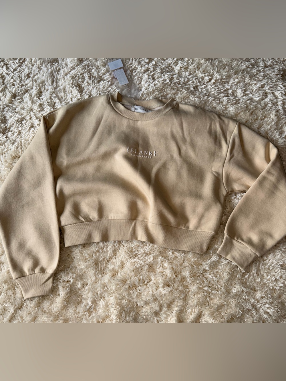 Essentials Beige Crewneck Sweatshirt with Tag